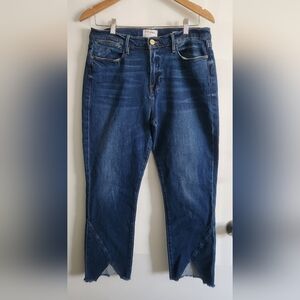 FRAME Denim Le High Straight Leg Tulip Hem Blue size 32 Waist